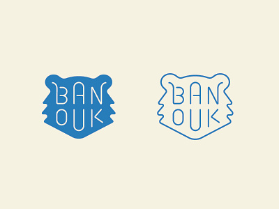 Banouk animal bear custom cute fun icon kids lettering logo outline type