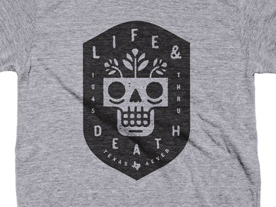 Texas 4ever badge death flower illustration life skull texas texas pride type typography