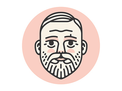 Back To School beard face heading icon illustration portrait