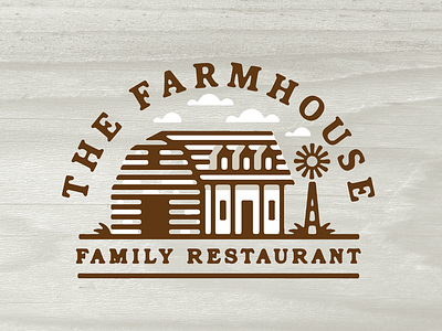 The Farmhouse arc branding cabin clouds country design farm farmhouse feerer home house illustration logo restaurant serif southern type typography windmill