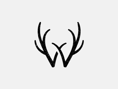 W animal antler letter type w