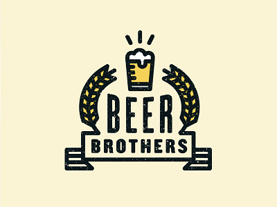 Beer Brothers banner beer beer brothers brothers flag seal type typography wheat