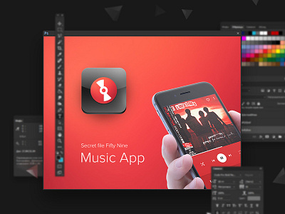Secret File Fifty Nine app design music player ui ux