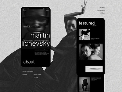 Mobile design website concept for photographer design typography ui web design