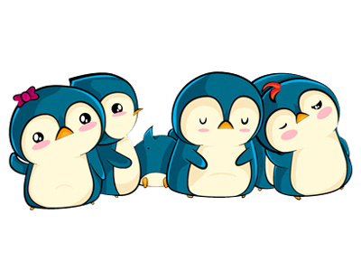 Little penguins cartoon cute illustration penguin vector