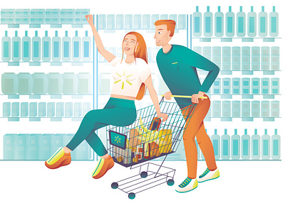Vector illustration for book cover about Walmart