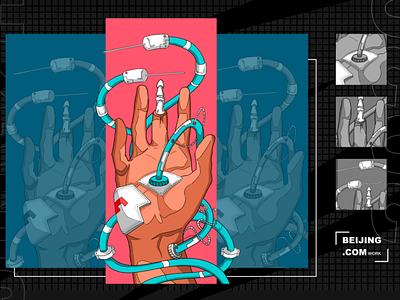 Injured hand app illustration