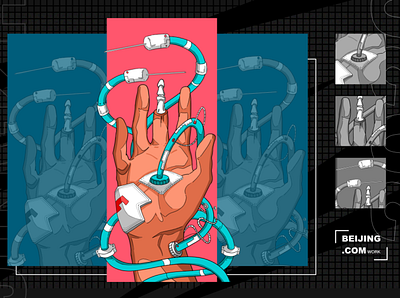 Injured hand app illustration