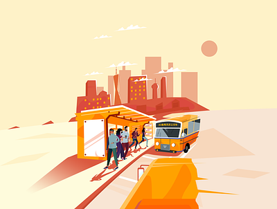 Late bus design illustration