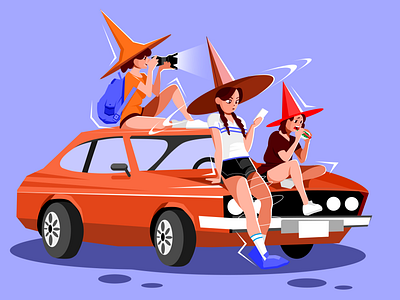 Little witch design illustration