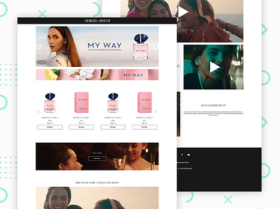 Giorgio Armani Landing page design landing page logo minimal ui web
