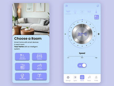 Smart Home App Design graphic design illustration mobile app ui uiux vector