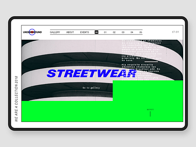 Underground branding concept design fashion interface shop ui ux web webdesign website