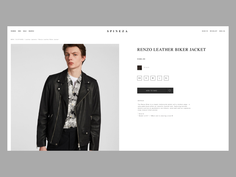 Spineza grid shop typography fashion design webdesign website interface web design concept web ux ui