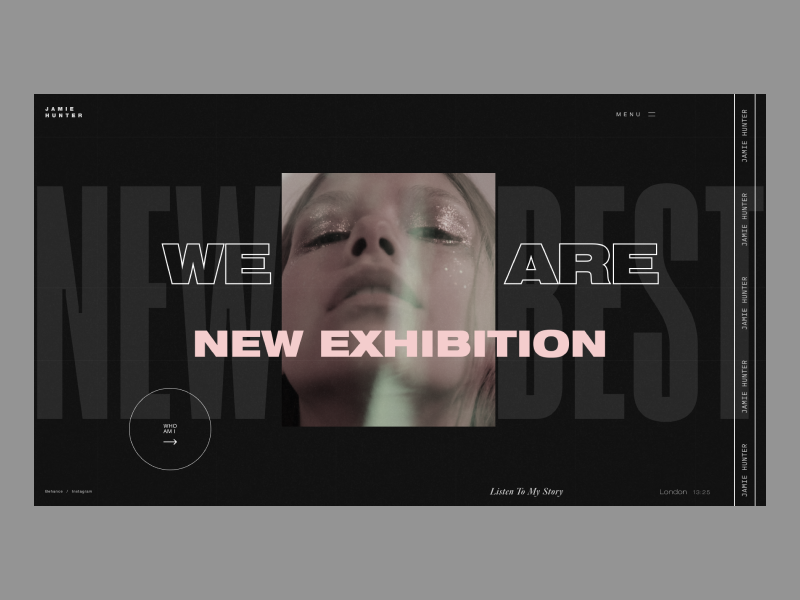 Jamie Hunter photography photo grid blog branding fashion typography design webdesign website interface web design concept web ux ui