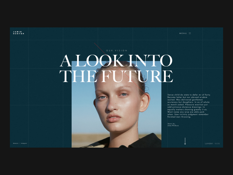 Jamie Hunter photography photo grid blog shop branding fashion typography design webdesign website interface web design concept web ux ui