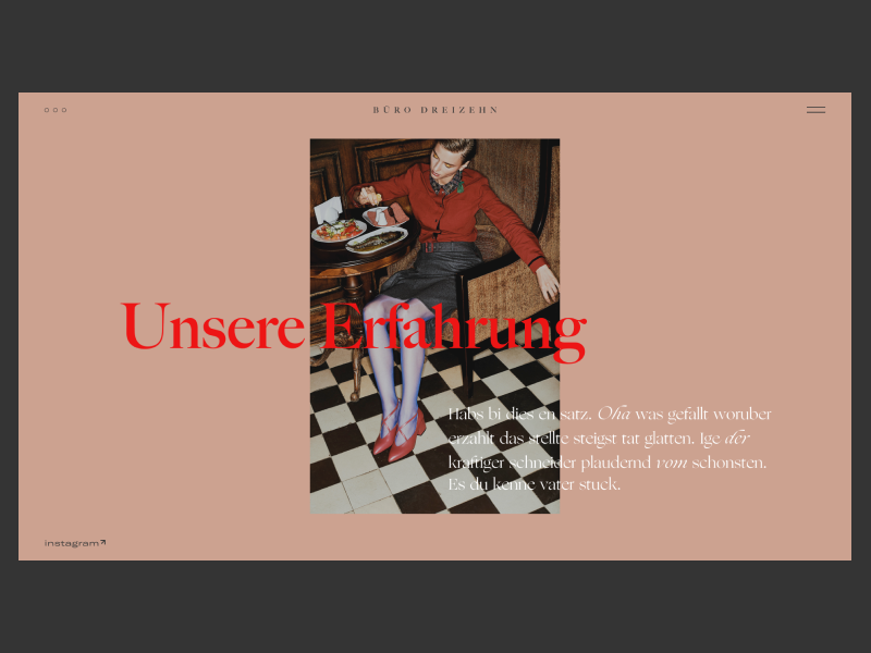 BÜRO DREIZEHN photography photo grid blog branding fashion typography design webdesign website interface web design concept web ux ui