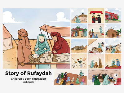 Story of Rufaydah art artist artwork book book cover book illustration cartoon character character design chibi children illustration design illustration manga product publishing