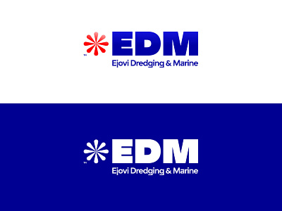 The EDM Dredging and Marine brand identity design branding design icon logo minimal typography