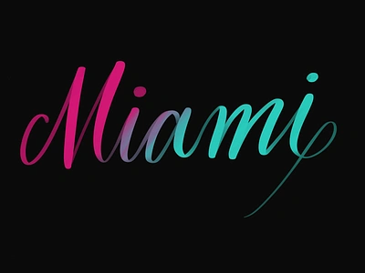 Miami 1. art calligraphy design drawing handlettering illustration ipad miami procreate typography writing