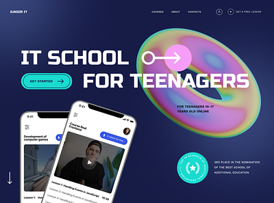 IT school for teenagers website design education interface product service ui ux web