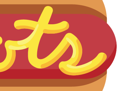 Mustard Typography hot dog script type typography