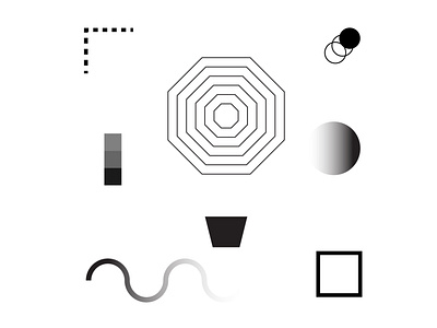 Comp Shapes 2 abstract blackandwhite design graphic design illustration