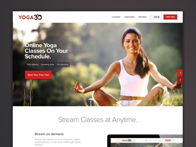 Yoga Streaming Website Flat UI full width interface design membership site modern responsive streaming ui yoga