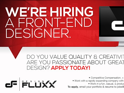 We're Hiring a Front-end Designer! desiner front end hiring