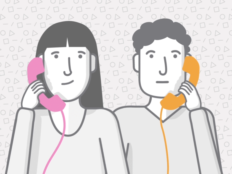 Call me not animation characters gif illustration loop motion