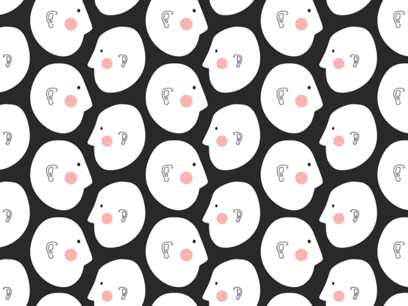 Heads' pattern aftereffects animation charachter design head illustration pattern