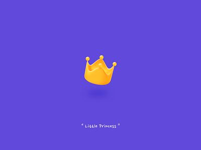 Little Princess Icon 3d app crown graphic icon illustration logo ui vector vip