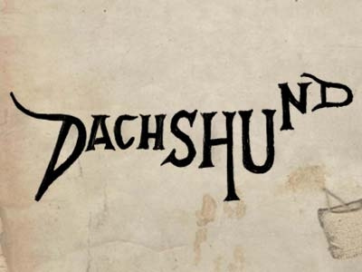 Dachshund dachshund doxie lettering logo type vintage
