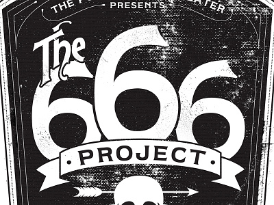 "The 666 Project" Logotype black and white distress hand lettering illustration lettering logo