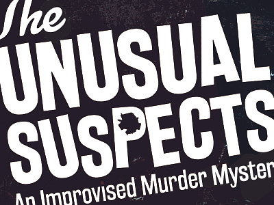 The Unusual Suspects branding comedy distress logo logotype