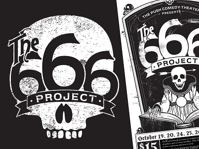The 666 Project Badge Logo avatar badge badge logo branding design identity illustration lettering logo skull spooky