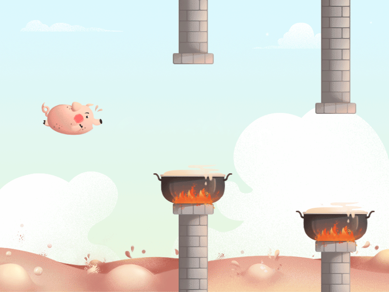 Pigpigfly game fun pig fire lovely hot