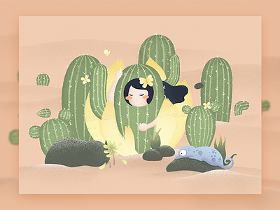 Desert cactus desert girl