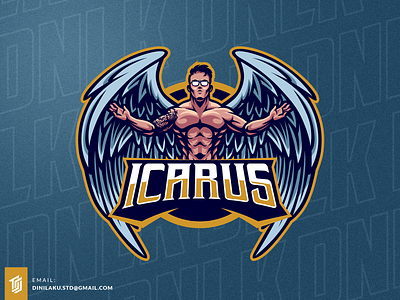 Icarus Esport Mascot Logo branding design esport esport logo icarus illustration logo mascot vector