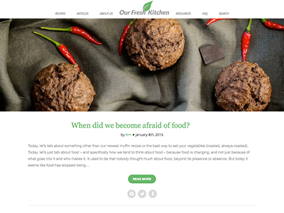 Page Refreshed feedback food home recipe redesign website