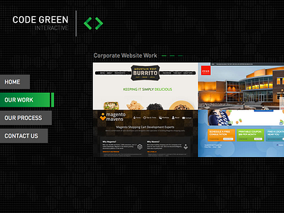 Code Green Interactive Website - Work portfolio website