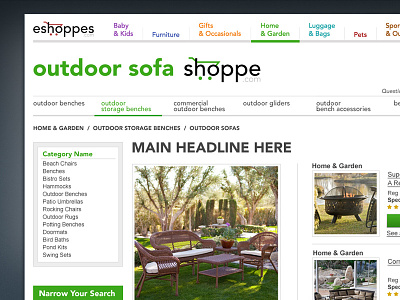 eShoppes Website web layout website design