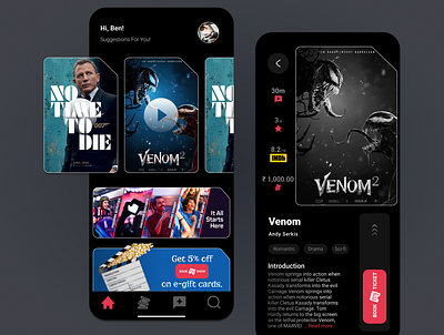 Book my Show book mu show redesign book my show movie app video streaming app