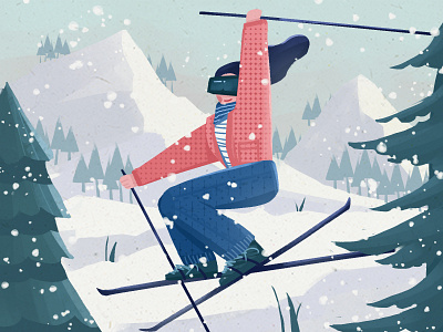 Winter skiing 2020 animal illustration winter 人物 character