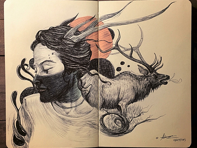 The Delight of the Forgotten ball pen drawing sketchbook