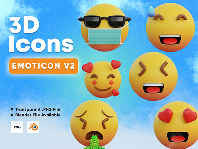 3D Emoticon V.2 3d app cartoon emoticon emotion expression icon illustration people ui