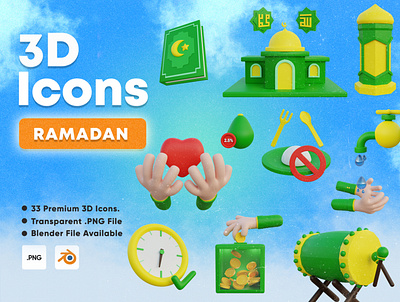 3D Ramadan Element render