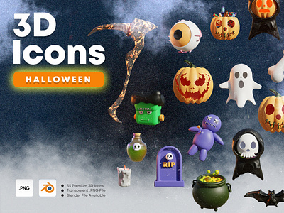 3D Halloween Elements