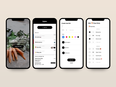 Shopping List adobe xd app friends groceries grocery grocery app grocery list list minimal planning shopping social