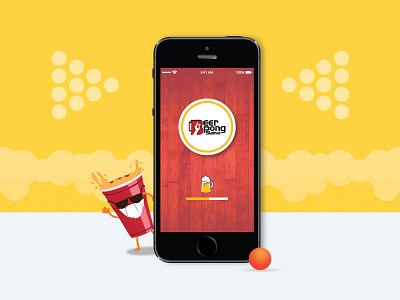 Beer Pong Slam beer game phone color app design graphic logo motion pong ui ux